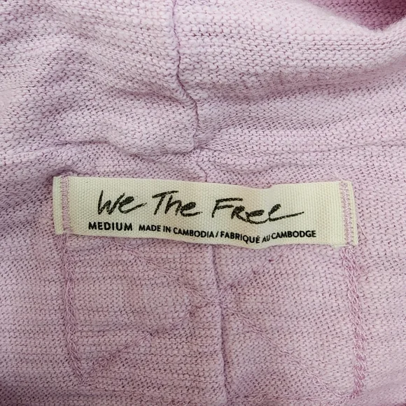 We The Free Size M 100% Cotton Lavender Turtleneck Sweater Longsleeve - Picture 7 of 7